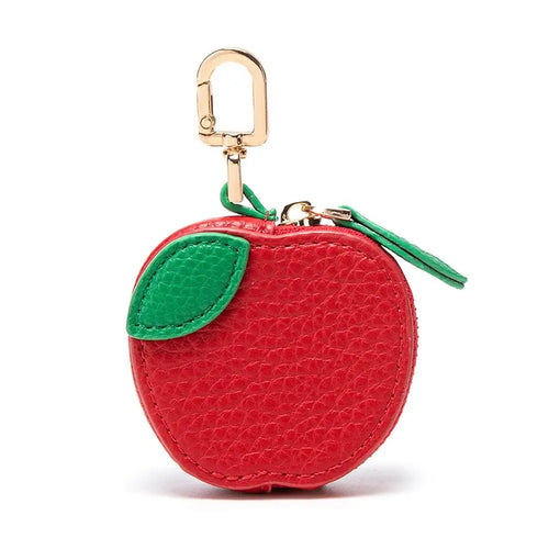 Cute Fruit Shape Leather Coin Purse Mini Zipper Earphone Bag Keychain