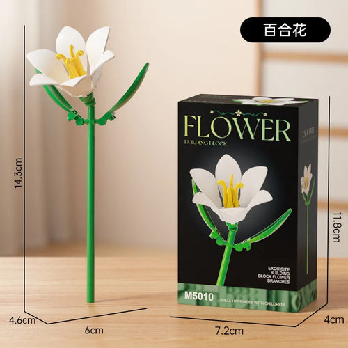 Simulation Building Blocks Flowers Eternal Bouquet Micro Brick Rose