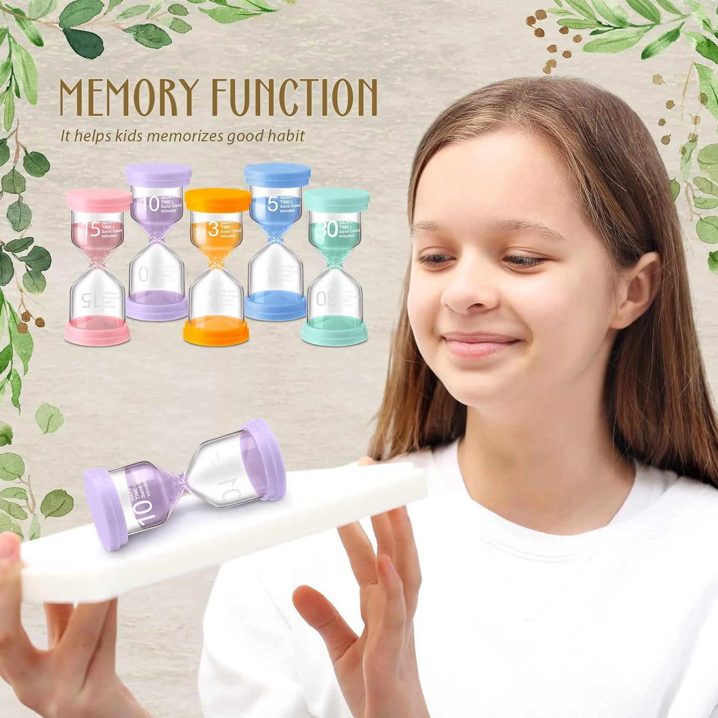 1PCS 3/5/10/15/30 Minutes Colorful Hourglass Sandglass Children Kid