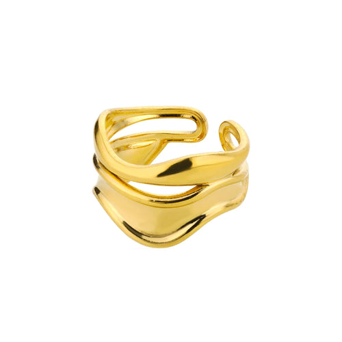 Stainless Steel Rings for Women Waterproof Open Gold Color Ring