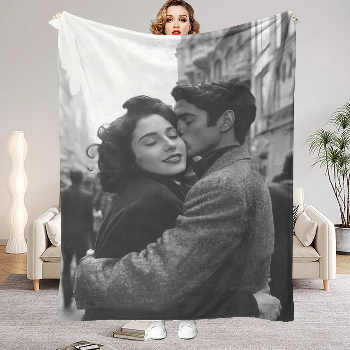 1 Piece of Custom DIY Personalized Photo Blanket for Your Loved One -