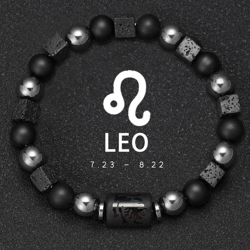 12 Constellation Zodiac Bracele Signs Beads Couples Bracelet Square