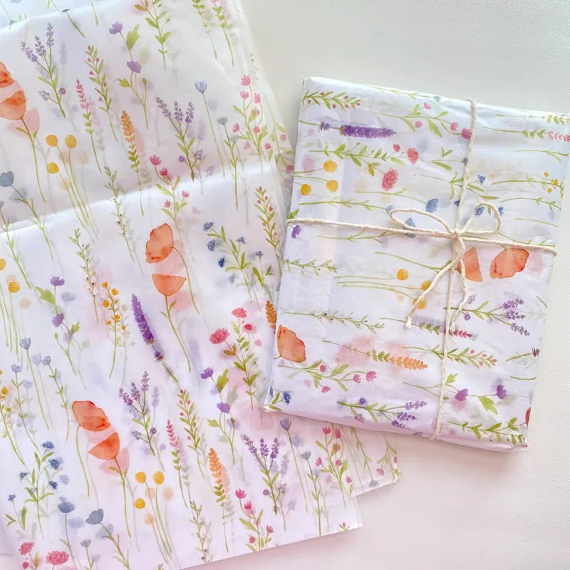 20 Sheets Lavender Print Tissue Paper - Semi-Transparent Perfect for