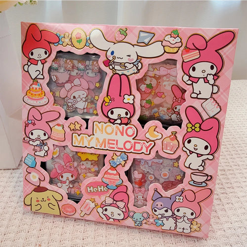 100pcs Cute Sanrio Stickers Kawaii Kids Girls Decals Toys Transparent