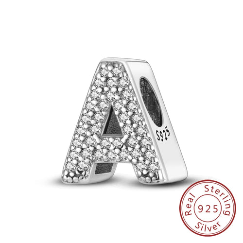 Charms Fit Original Bracelet A-Z Alphabet Charms Beads 925 Sterling