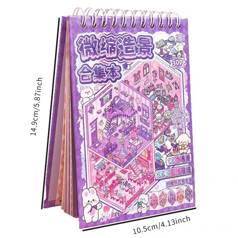 Mr.Paper 30Pcs 3D Miniature Scene Stickers, Layered Diorama Decals for