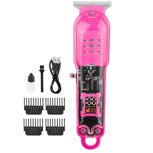 Transparent Body Electric Hair Clipper Professional Trimmer USB