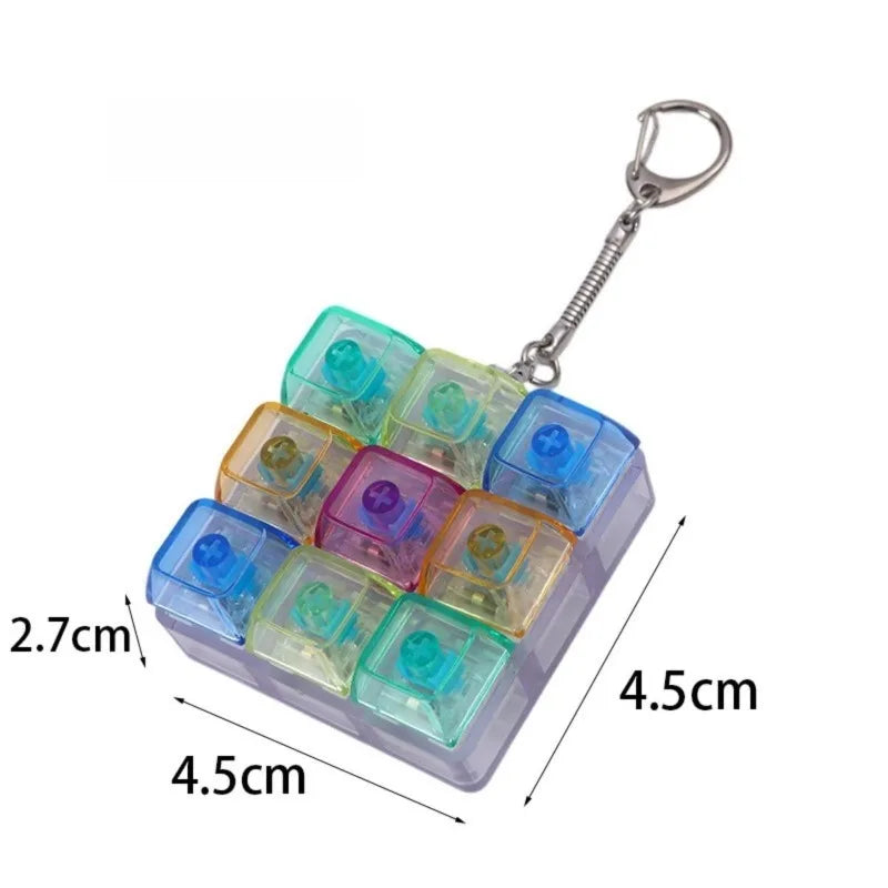 9 Keys Keyboard Keychain Stress-Relief Toys Clicking Keyboard Toy DIY