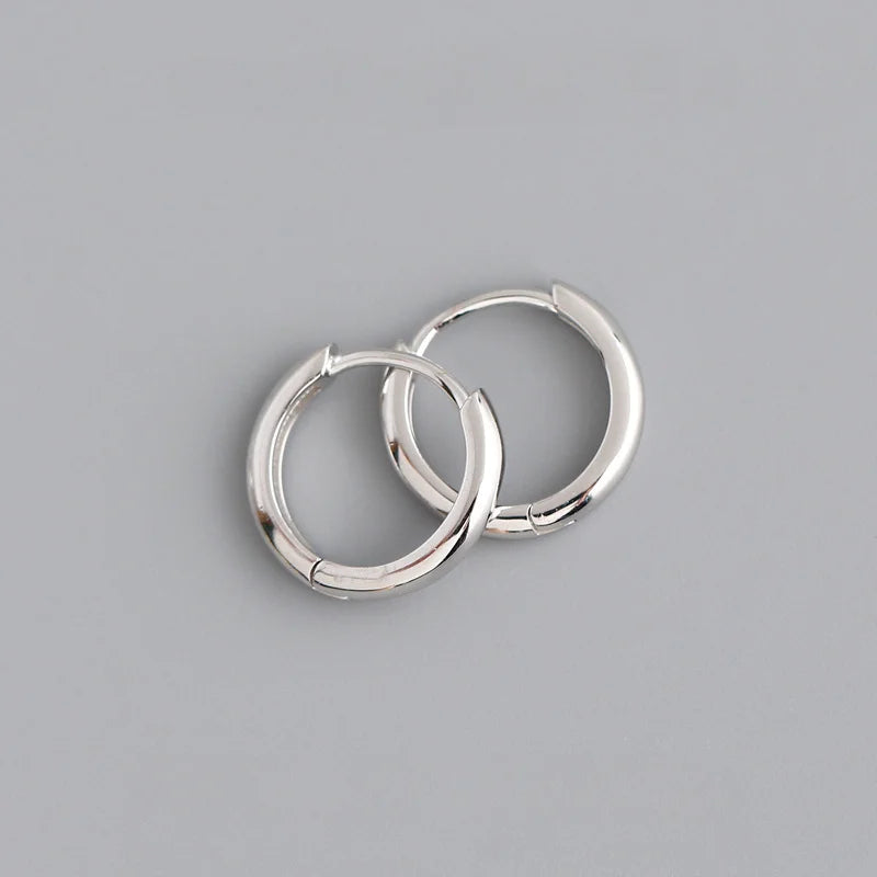 925 Sterling Silver Geometry Hoop Earrings for Women Fashion Silver