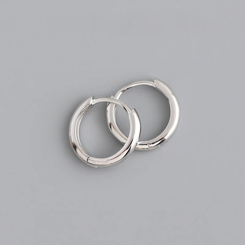 925 Sterling Silver Geometry Hoop Earrings for Women Fashion Silver