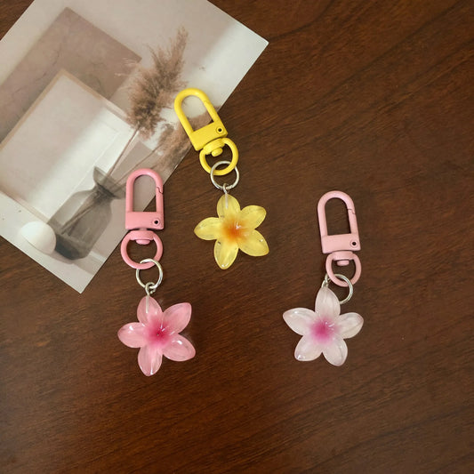 Sweet Colorful Jelly Flower Key Chain Color DIY Flower Cute Keychains