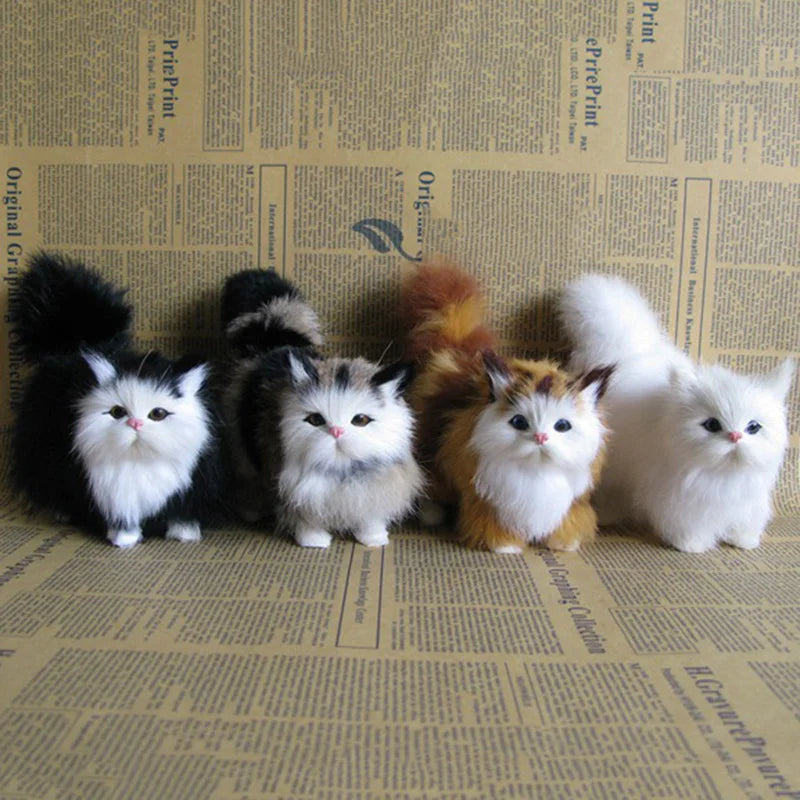 Cute Simulation Cat Plush Toys Soft Stuffed Kitten Model Fake Cat
