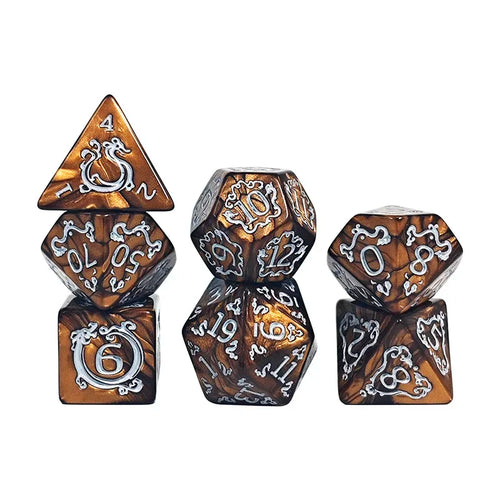 7pcs DND Dice 7Pcs/set Dragon Pattern Polyhedral Dices Role Playing
