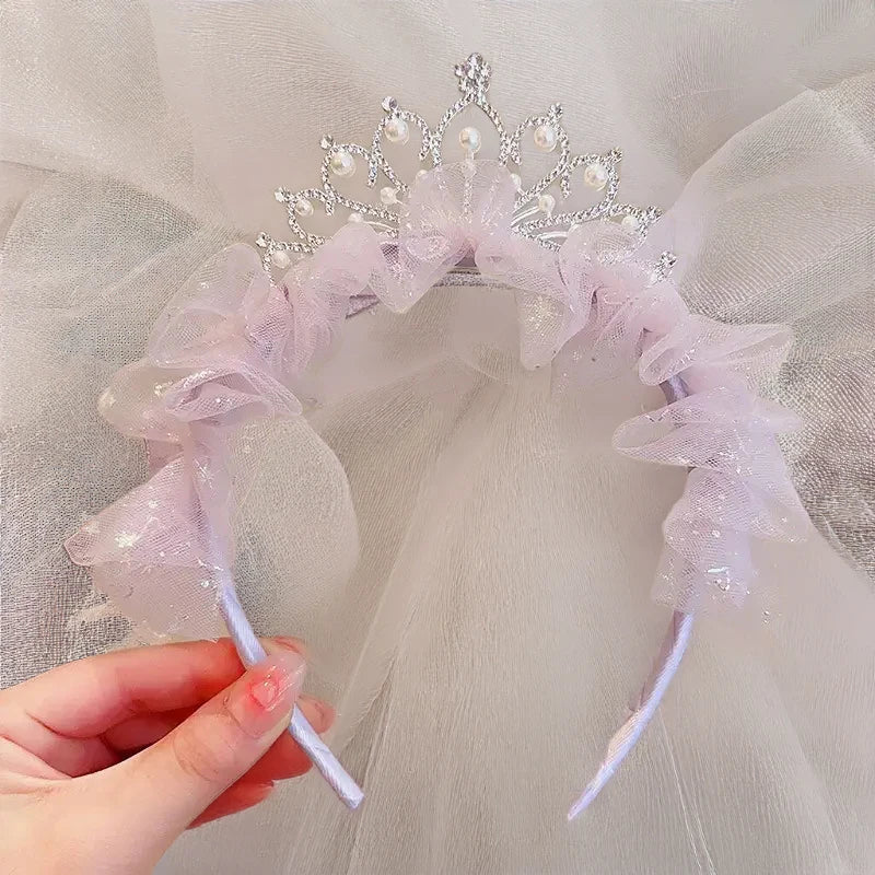 Sweet Lovely Girl Headband Hair Accessories Pink Blue Kawaii Lace