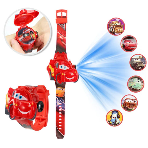 2025 New 3D Projection Spiderman Children Watches for Kids Frozen Elsa
