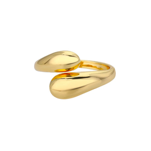 Stainless Steel Rings for Women Waterproof Open Gold Color Ring