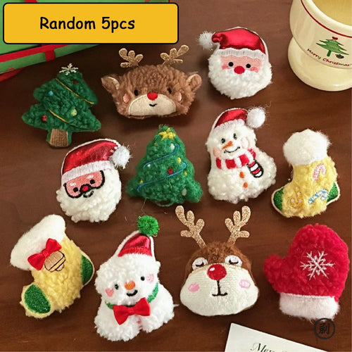 5 Pcs Christmas Surprise Blind Bag Doll Pendant Brooch Decorative Pin