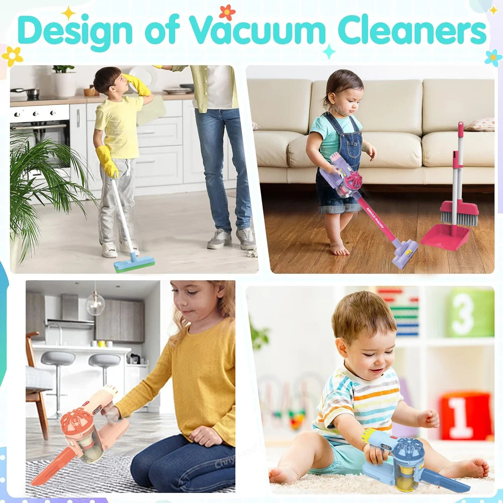 Kids Simulation Electric Vacuum Cleaner Cleaning Set for Toddlers Role