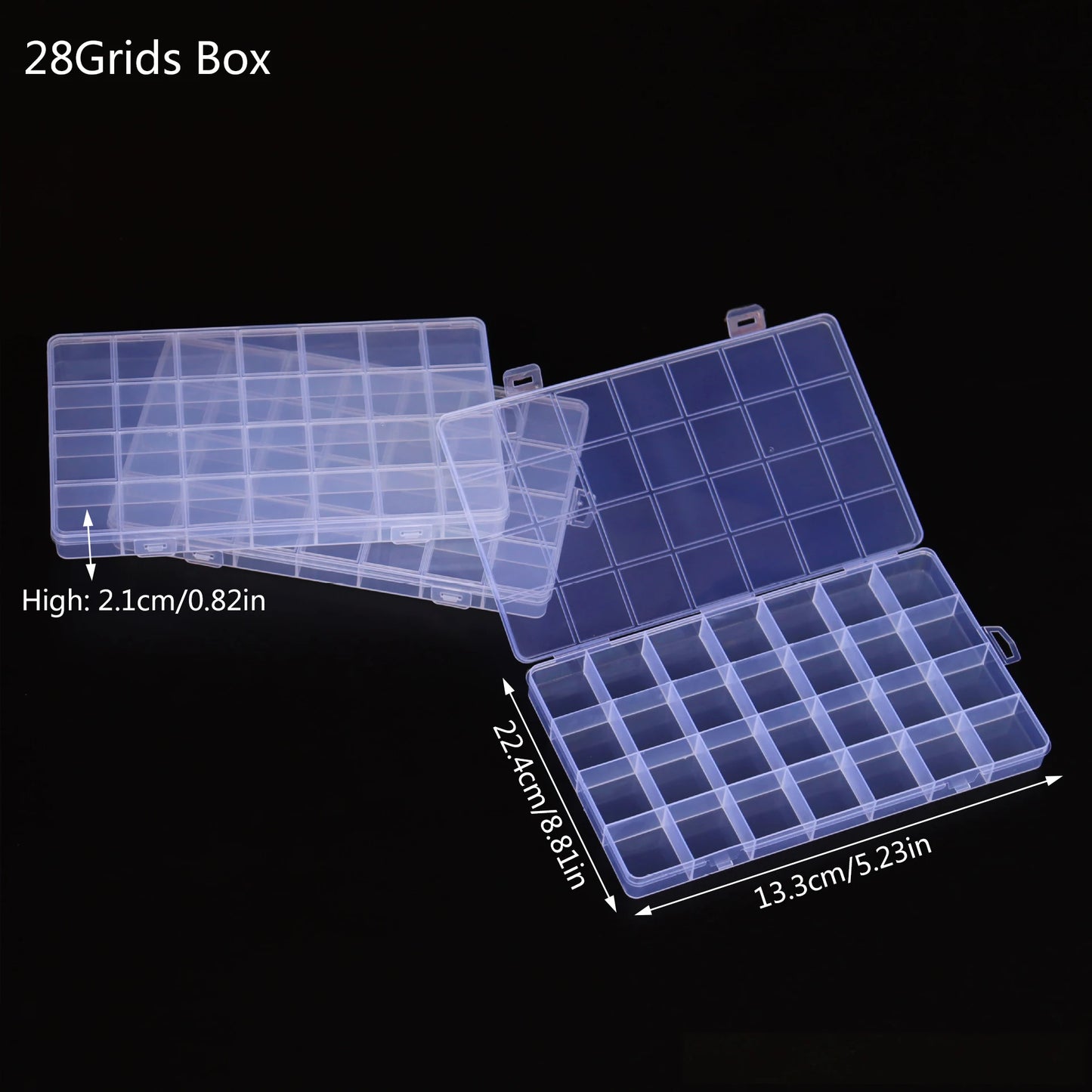 15/24/28Grids Transparent Plastic Organizer Box Jewelry Beads Storage