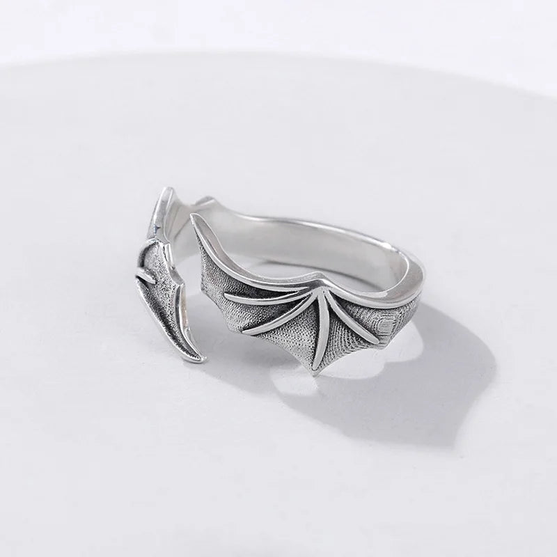 Retro Angel Demon Wings Creative Ring For Men Women Punk Gothic Open