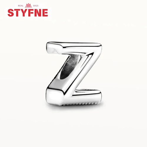 Silver 925 26 Letter A-Z Alphabet Charm Fine Beads Fit Original Charms