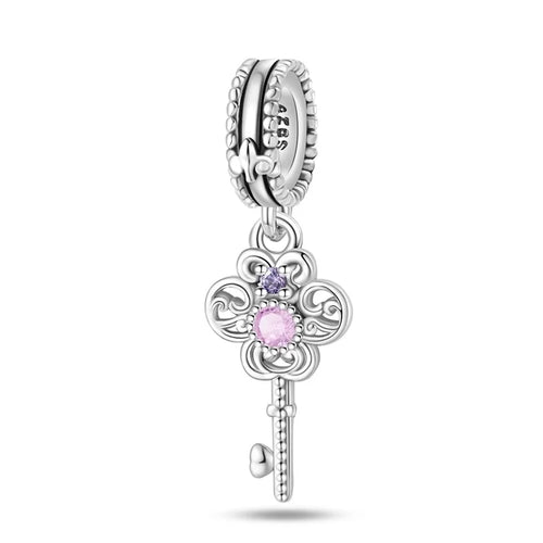 Classic Silver Plated Lotus Guardian Angel Heart-Shaped Zircon Charms