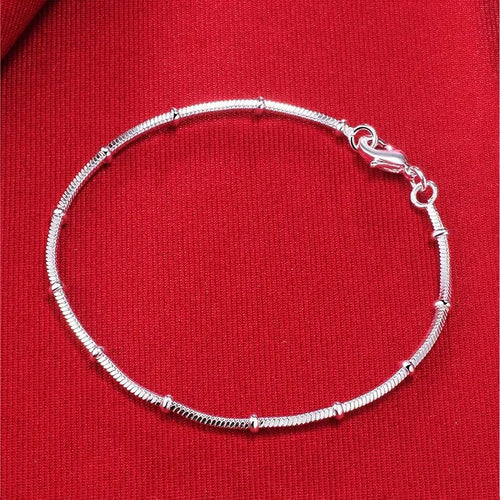 Fine 925 Sterling Silver Noble Nice Chain Solid Bracelet for Women Men
