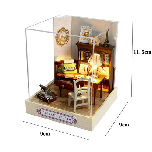 New Miniature Doll Houses DIY Small House Kit Making Room Toys Home