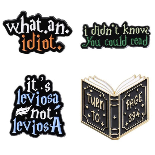 Fantasy Movies Magic Book Butterfly Key Enamel Pins Witch Wizard