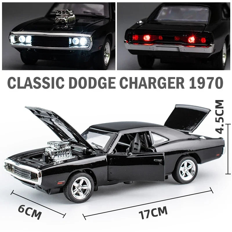1:32 Simulation 1970 Dodge Charger Alloy Sports Car Model Pull Back