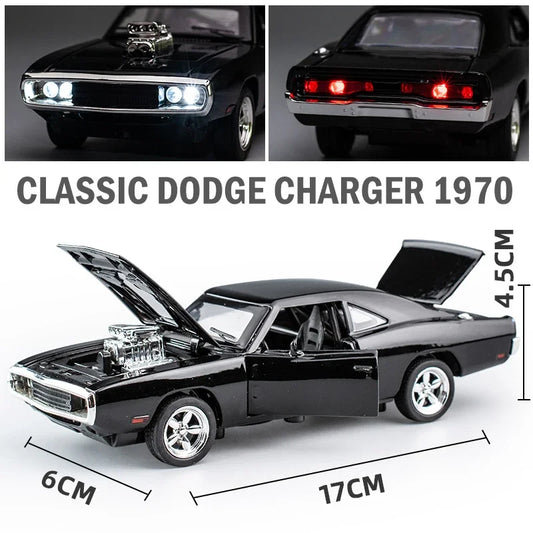 1:32 Simulation 1970 Dodge Charger Alloy Sports Car Model Pull Back