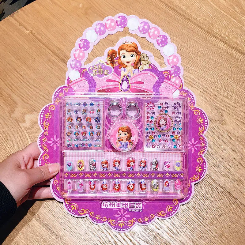 Disney Children's Nail Sticker Set Elsa Princess Dress Up Cute Kawaii