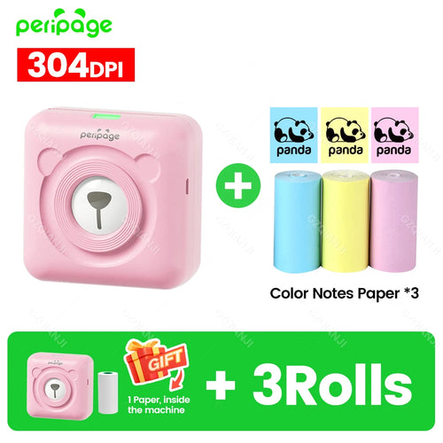 300DPI Peripage A6 58mm Mini Bluetooth Notes Label Sticker Printer