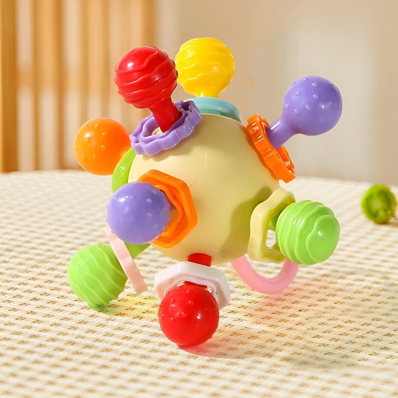 Hand Grip Ball Teeth-glue Manhattan Gnawing And Potable Rattle Sound