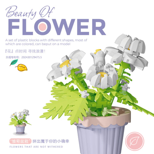 Potted Building Blocks Simulate Succulent Flower Bouquets, Creative
