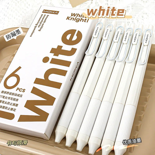 6PCS Retractable Gel Ink Pen Set Smooth Writing 0.5mm Fine Point