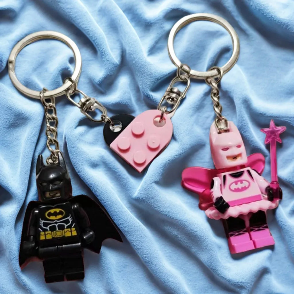 2pcs Beautiful Handmade 3D Bat Couple Keychain Fairy Figure Pendant