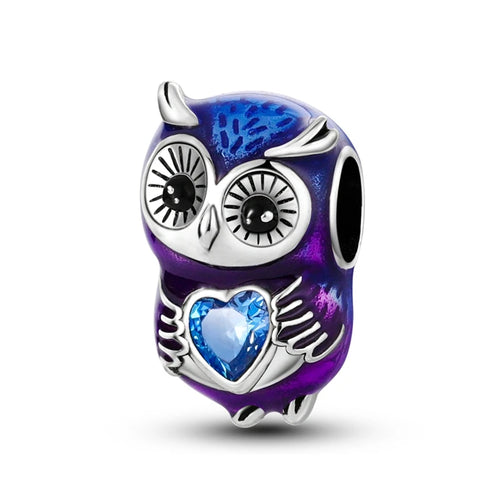 Fit Original 925 Sterling Silver Charms Beads Cute Cat Avocado Purple