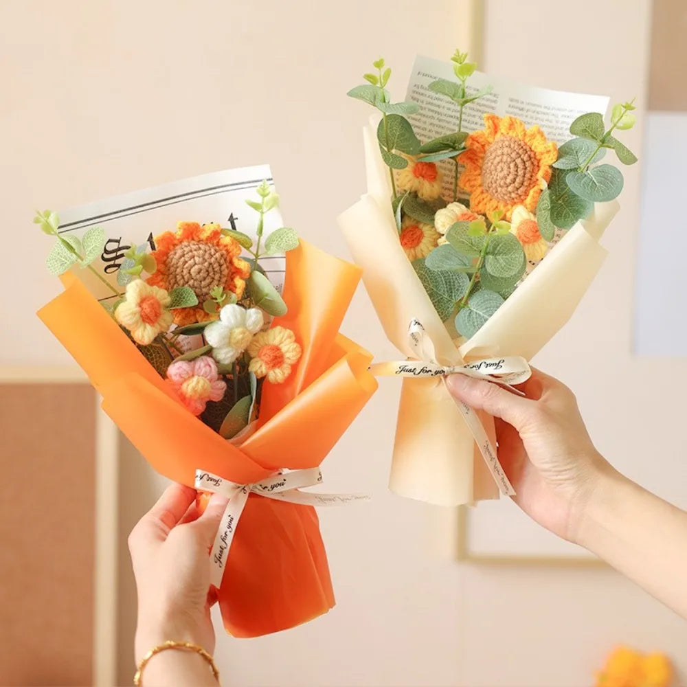 Artificial Flower Crochet Bouquet Eternal Flower Handmade Graduation