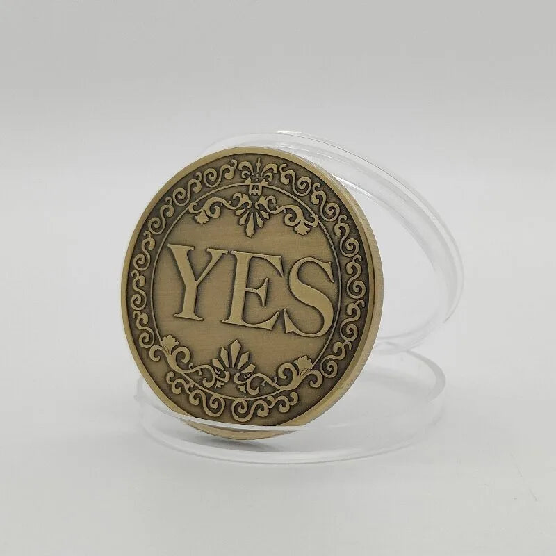 1PC Bronze Yes or No Commemorative Coin Souvenir Non-currency Coins