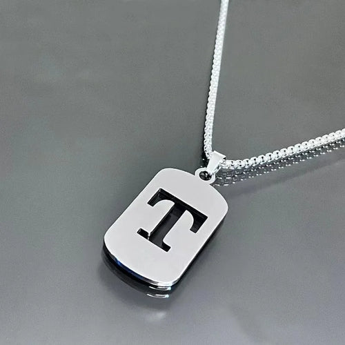 Stainless steel Men Women Pendant Necklace Hollow 26 Mother Without