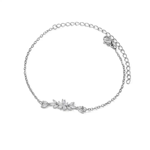 Elegant Zircon Flowers Bracelet For Women Girls Charm Gold Color