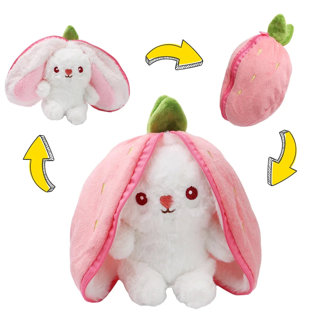 Fruit Rabbit Plush Pillow Toy - Cute Fruit-Shaped Stuffed Doll, 7.2