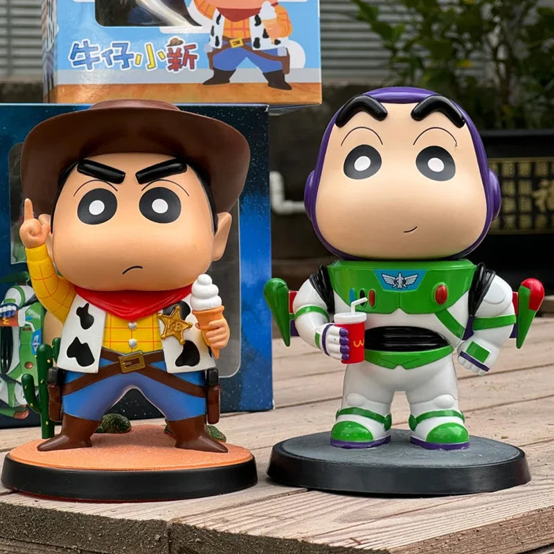 Cartoon Crayon Xiaoxin Cosplay Woody Buzz Lightyear Action Figure