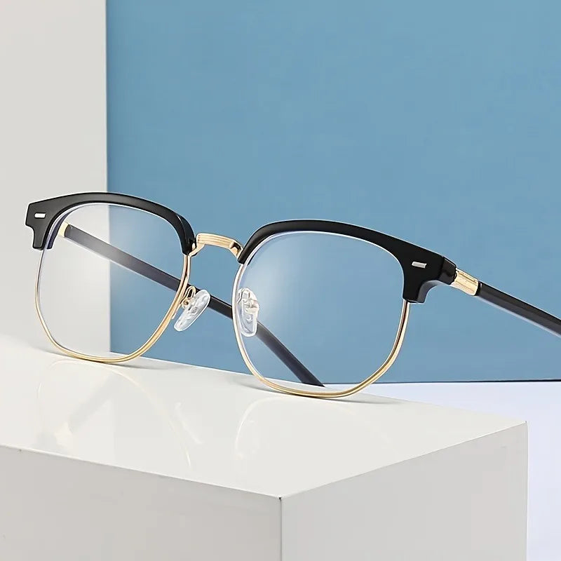1 Piece of Men's Casual Style Half Framed Glasses PC Lenses Decorative