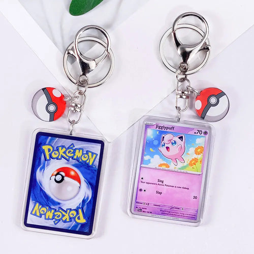 Pokémon Card Cute Acrylic Car Keychain Accessories Pikachu Charizard