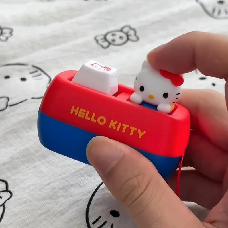 Sanrio Hello Kitty Voice Button Keyring Kt Cat Keycap Stress Relief