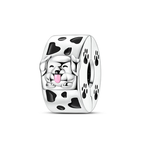 Original 925 Sterling Silver Clip Charm Inlaid Zircon Cat Butterfly