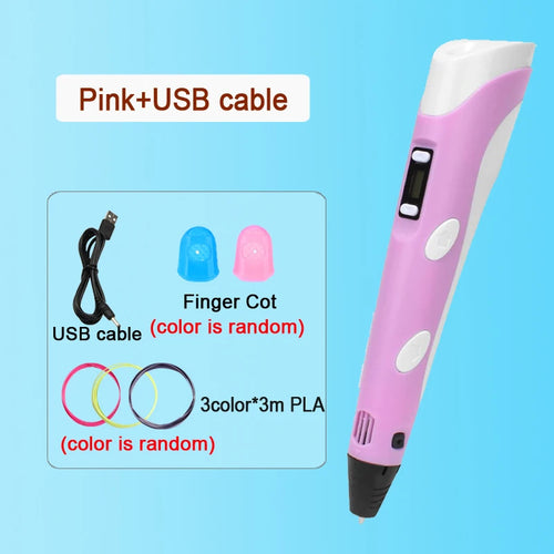 3D Printing Pen DIY Drawing Paiting  With LCD Screen Compatible PLA