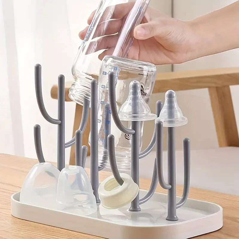 Baby Tree-shaped Milk Bottle Drain Rack, Dust-proof Milk Bottle